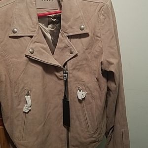 Next Level suede moto jacket , blanknyc /fawn